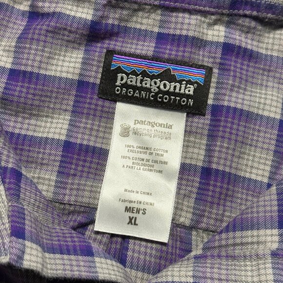 Patagonia Men's Pima Cotton Flannel Shirt - Purple/Grey - Picture 3 of 6